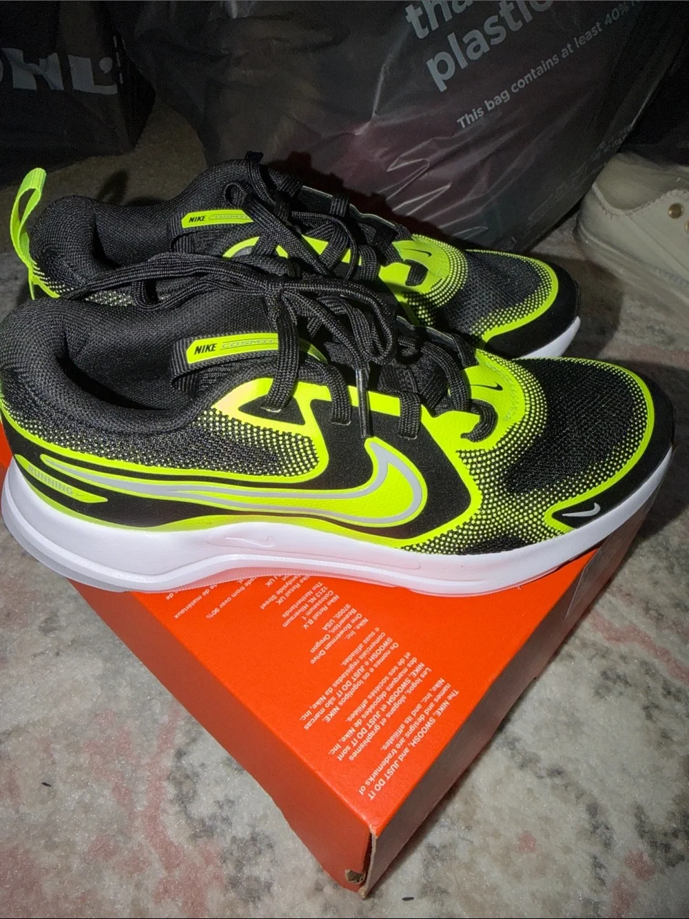 Nike Black & Neon Yellow Athletic Sneakers